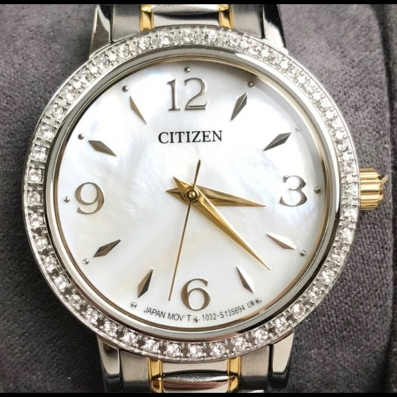 Citizen Accessories - Citizen Two Tone Stainless MOP Crystals EL3044-54D